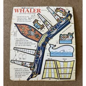 Vintage 1970s Cap’n Crunch Whaler Ship Cardboard Cereal Box 3D Fold & Tape Model